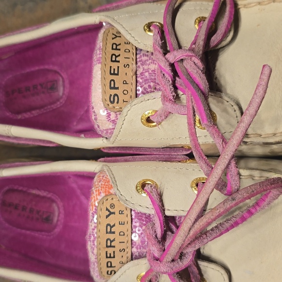 Sperry Women's Cream and Pink Loafers - Picture 6 of 6